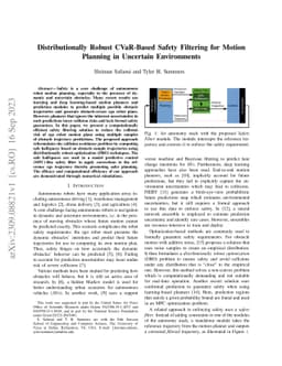 Distributionally Robust CVaR-Based Safety Filtering for Motion Planning
  in Uncertain Environments