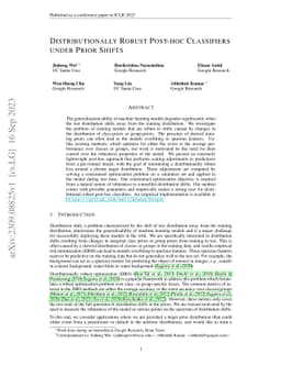Distributionally Robust Post-hoc Classifiers under Prior Shifts