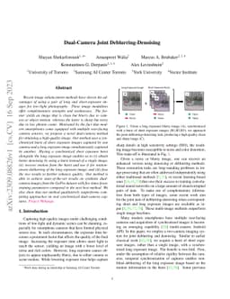 Dual-Camera Joint Deblurring-Denoising