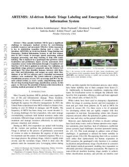 ARTEMIS: AI-driven Robotic Triage Labeling and Emergency Medical
  Information System