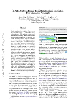 X-PARADE: Cross-Lingual Textual Entailment and Information Divergence
  across Paragraphs
