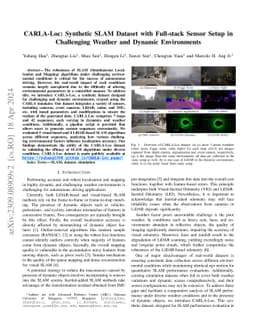 CARLA-Loc: Synthetic SLAM Dataset with Full-stack Sensor Setup in
  Challenging Weather and Dynamic Environments