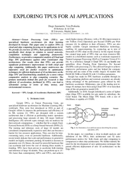 Exploration of TPUs for AI Applications