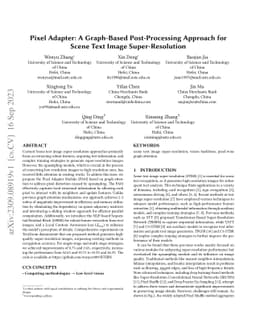 Pixel Adapter: A Graph-Based Post-Processing Approach for Scene Text
  Image Super-Resolution