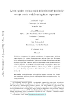 Least squares estimation in nonstationary nonlinear cohort panels with
  learning from experience