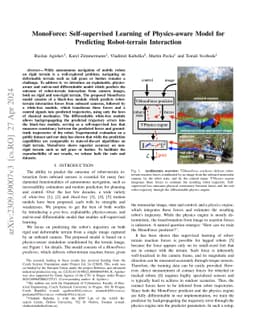 MonoForce: Self-supervised Learning of Physics-informed Model for Predicting Robot-terrain Interaction