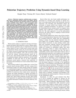 Pedestrian Trajectory Prediction Using Dynamics-based Deep Learning