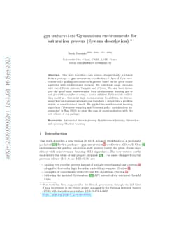 gym-saturation: Gymnasium environments for saturation provers (System
  description)