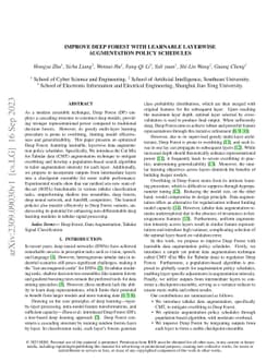 Improve Deep Forest with Learnable Layerwise Augmentation Policy
  Schedule