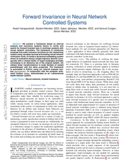 Forward Invariance in Neural Network Controlled Systems