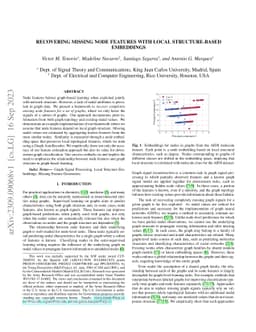 Recovering Missing Node Features with Local Structure-based Embeddings