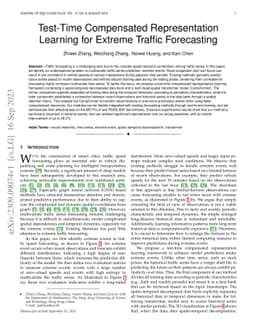 Test-Time Compensated Representation Learning for Extreme Traffic
  Forecasting