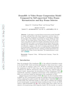 FrameRS: A Video Frame Compression Model Composed by Self supervised
  Video Frame Reconstructor and Key Frame Selector