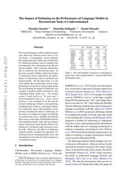 The Impact of Debiasing on the Performance of Language Models in
  Downstream Tasks is Underestimated