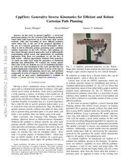 CppFlow: Generative Inverse Kinematics for Efficient and Robust
  Cartesian Path Planning