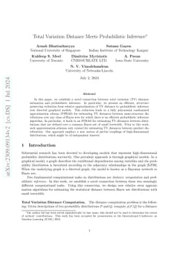 Total Variation Distance Meets Probabilistic Inference