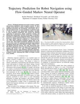 Trajectory Prediction for Robot Navigation using Flow-Guided Markov
  Neural Operator