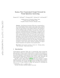 Syntax Tree Constrained Graph Network for Visual Question Answering