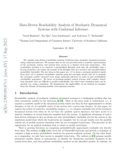 Data-Driven Reachability Analysis of Stochastic Dynamical Systems with
  Conformal Inference