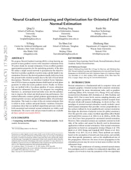 Neural Gradient Learning and Optimization for Oriented Point Normal
  Estimation