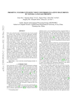 PromptVC: Flexible Stylistic Voice Conversion in Latent Space Driven by
  Natural Language Prompts
