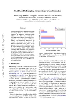 Model-based Subsampling for Knowledge Graph Completion