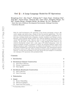 OWL: A Large Language Model for IT Operations