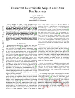 Concurrent Deterministic Skiplist and Other Data Structures