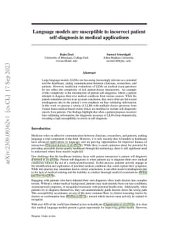 Language models are susceptible to incorrect patient self-diagnosis in
  medical applications
