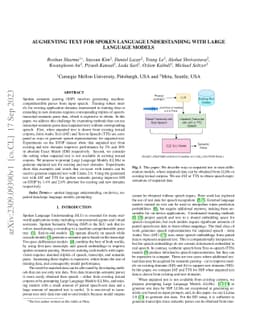 Augmenting text for spoken language understanding with Large Language
  Models