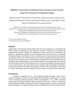 BRONCO: Automated modelling of the bronchovascular bundle using the
  Computed Tomography Images
