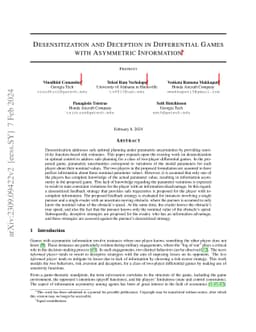 Desensitization and Deception in Differential Games with Asymmetric
  Information