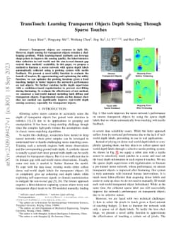 TransTouch: Learning Transparent Objects Depth Sensing Through Sparse
  Touches