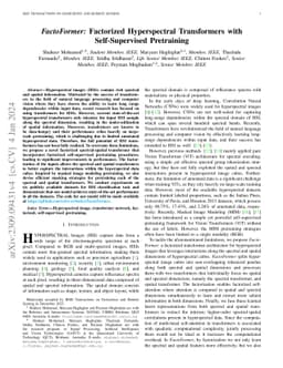 FactoFormer: Factorized Hyperspectral Transformers with Self-Supervised
  Pretraining