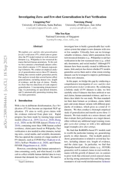 Investigating Zero- and Few-shot Generalization in Fact Verification