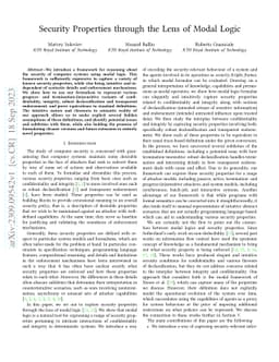 Security Properties through the Lens of Modal Logic
