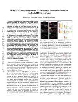MEDL-U: Uncertainty-aware 3D Automatic Annotation based on Evidential
  Deep Learning