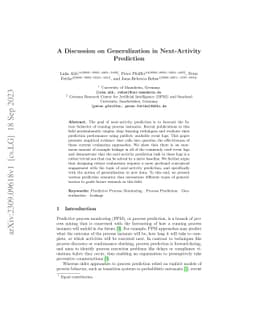 A Discussion on Generalization in Next-Activity Prediction
