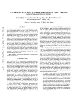 Electrolaryngeal Speech Intelligibility Enhancement Through Robust
  Linguistic Encoders