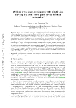 Dealing with negative samples with multi-task learning on span-based
  joint entity-relation extraction