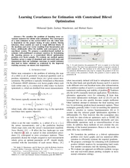 Learning Covariances for Estimation with Constrained Bilevel
  Optimization
