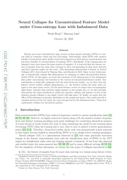 Neural Collapse for Unconstrained Feature Model under Cross-entropy Loss
  with Imbalanced Data