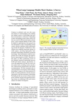 When Large Language Models Meet Citation: A Survey