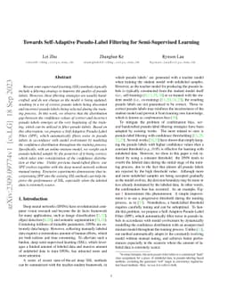 Towards Self-Adaptive Pseudo-Label Filtering for Semi-Supervised
  Learning