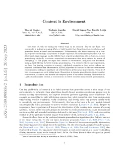 Context is Environment