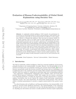 Evaluation of Human-Understandability of Global Model Explanations using
  Decision Tree