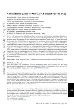 Artificial Intelligence for Web 3.0: A Comprehensive Survey