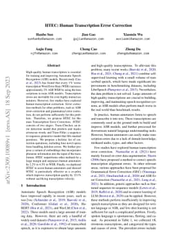 HTEC: Human Transcription Error Correction