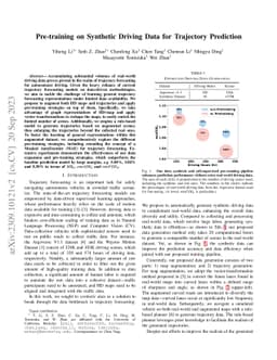 Pre-training on Synthetic Driving Data for Trajectory Prediction