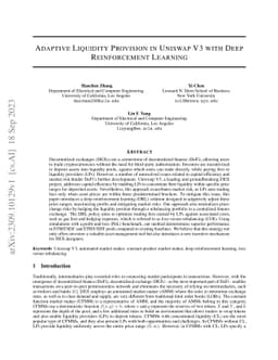 Adaptive Liquidity Provision in Uniswap V3 with Deep Reinforcement
  Learning